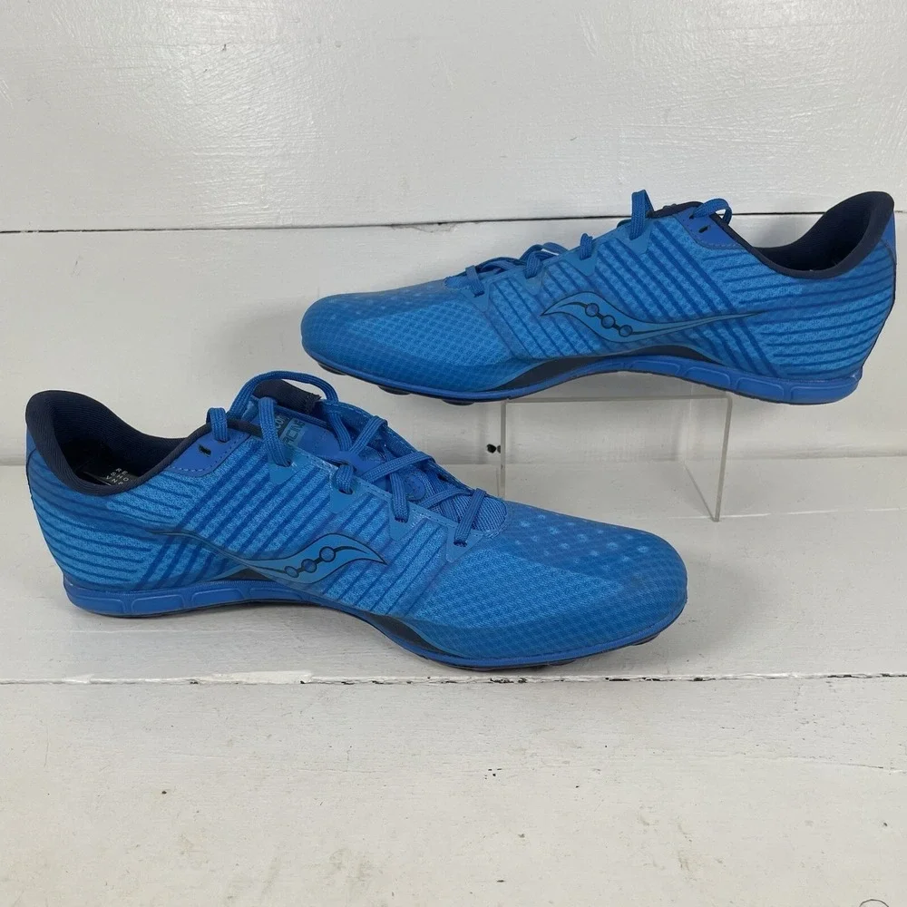 Saucony Vendetta Racing Shoes US Size 13 Cleats‎ Blue S29047-3 Silver Running